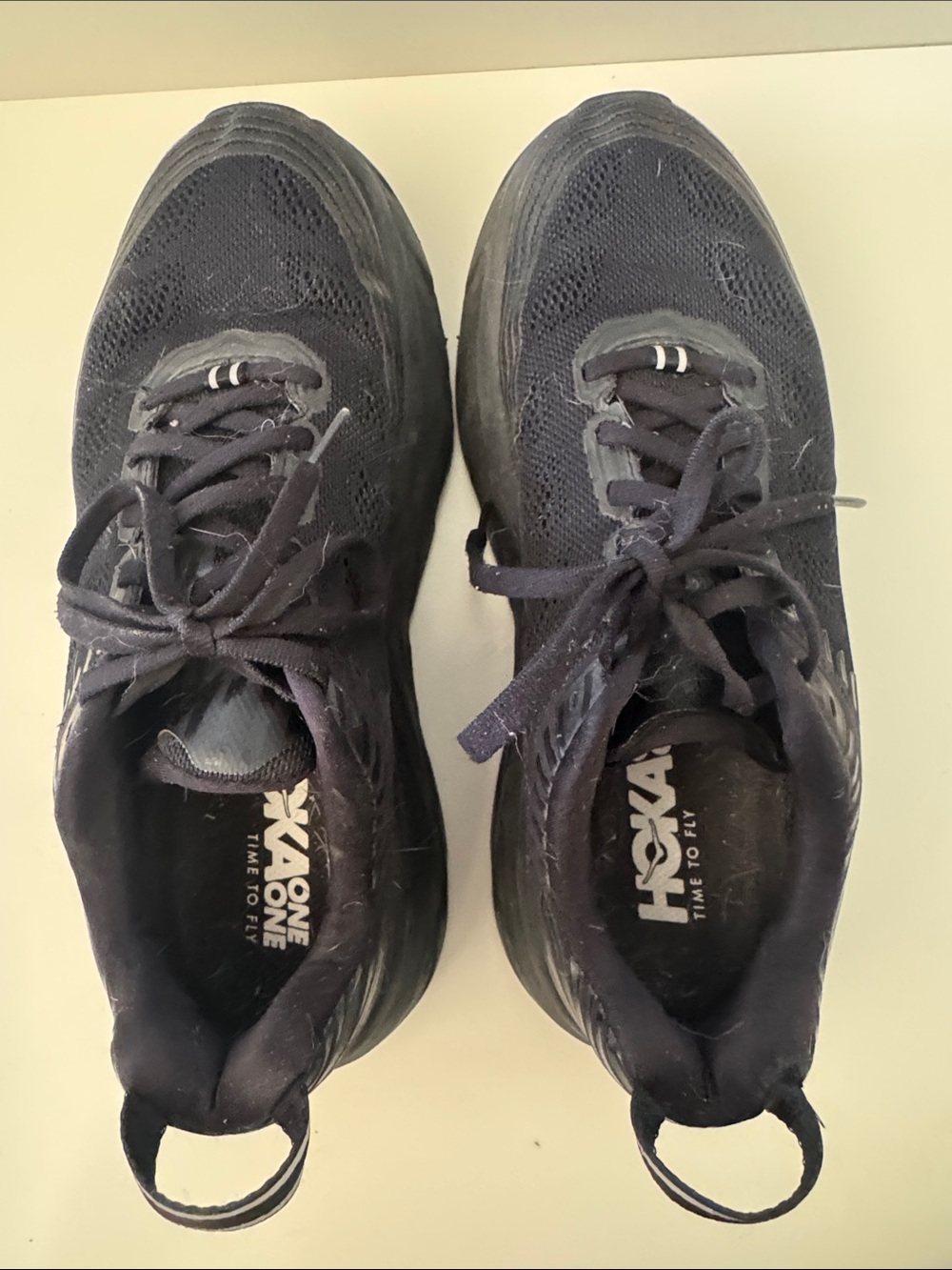 Hoka One One Black Women's Chunky Lace-Up Athletic Sneakers - Picture 3 of 9